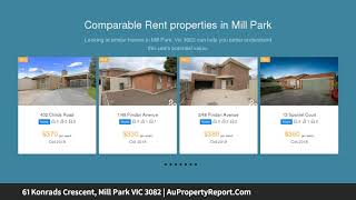 61 Konrads Crescent, Mill Park VIC 3082 | AuPropertyReport.Com