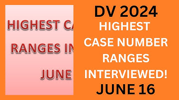 DV 2024 Highest Case Number Ranges Interviewed JUNE 16