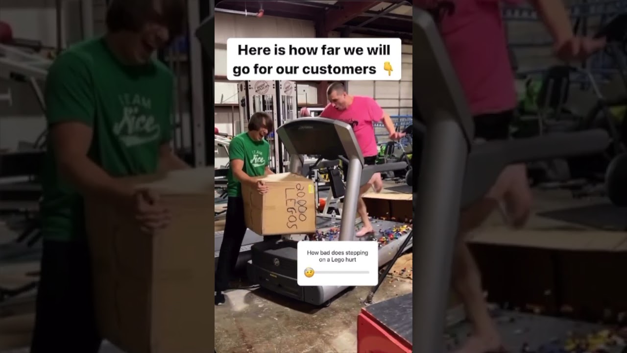 Running on 20,000 LEGO Bricks: A Painful and Hilarious Treadmill Test! 😂🏃🔥