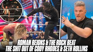 The Rock \& Roman Reigns Beat The SHIT Out Of Cody Rhodes \& Seth Rollins    | Pat McAfee Reacts