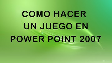 Como hacer un juego tipo laberinto en power point 2007