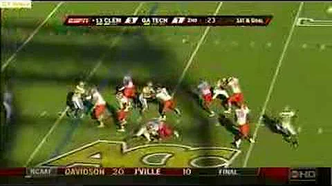 Ga Tech defensive end Darrell Robertson sacks Clem...