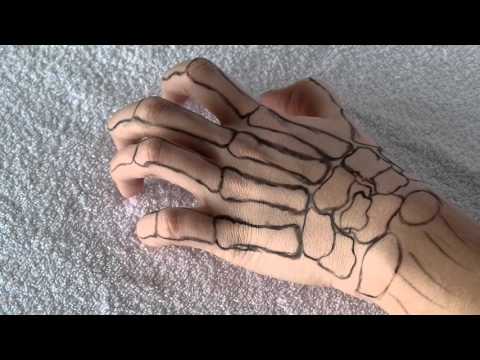 Skeleton hand halloween makeup tutorial