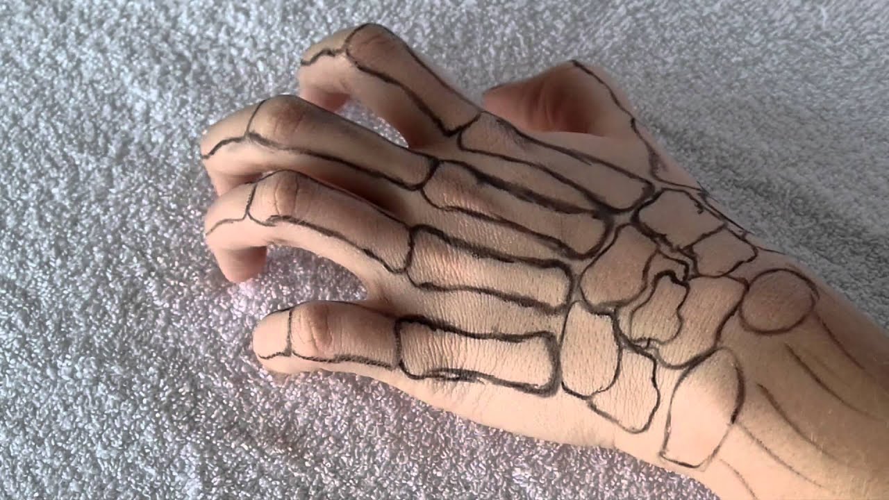 Skeleton Hand Drawing Simple