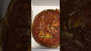 Famous Deep Dish Pizza!! Extreme cheese pull!! #shorts #foodie #pizza
