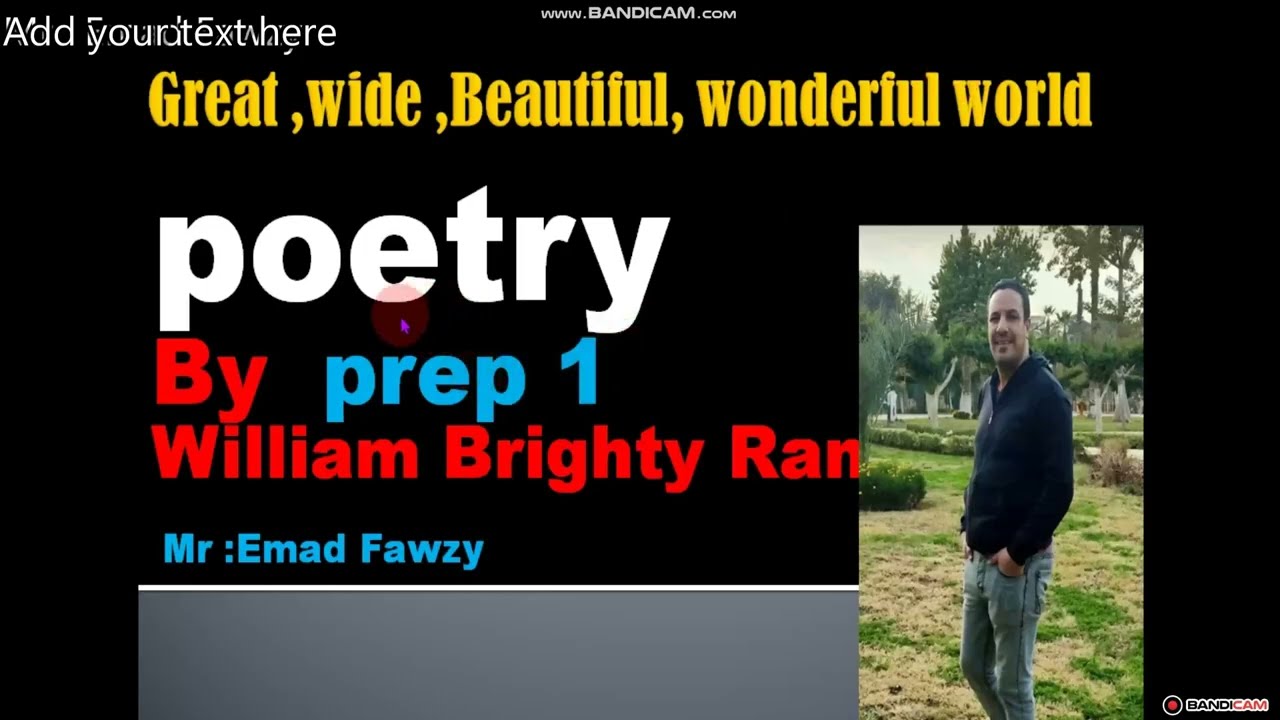 Poetry prep 1 Great ,Wide ,Beautiful ,Wonderful world