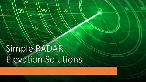 CVW-11 Tutorials: Simple Radar Elevation Solutions