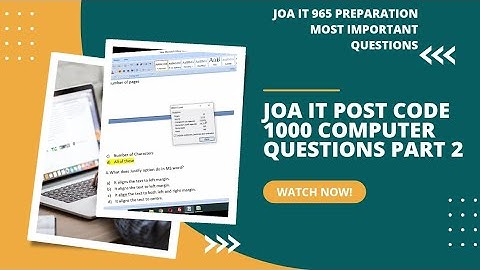 #joa #JOA IT 965 Preparation ! computer 🖥️ important questions asked in previous exam.