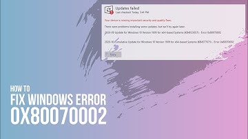 How to fix Windows Update Error 0x80070002 (Method 01)