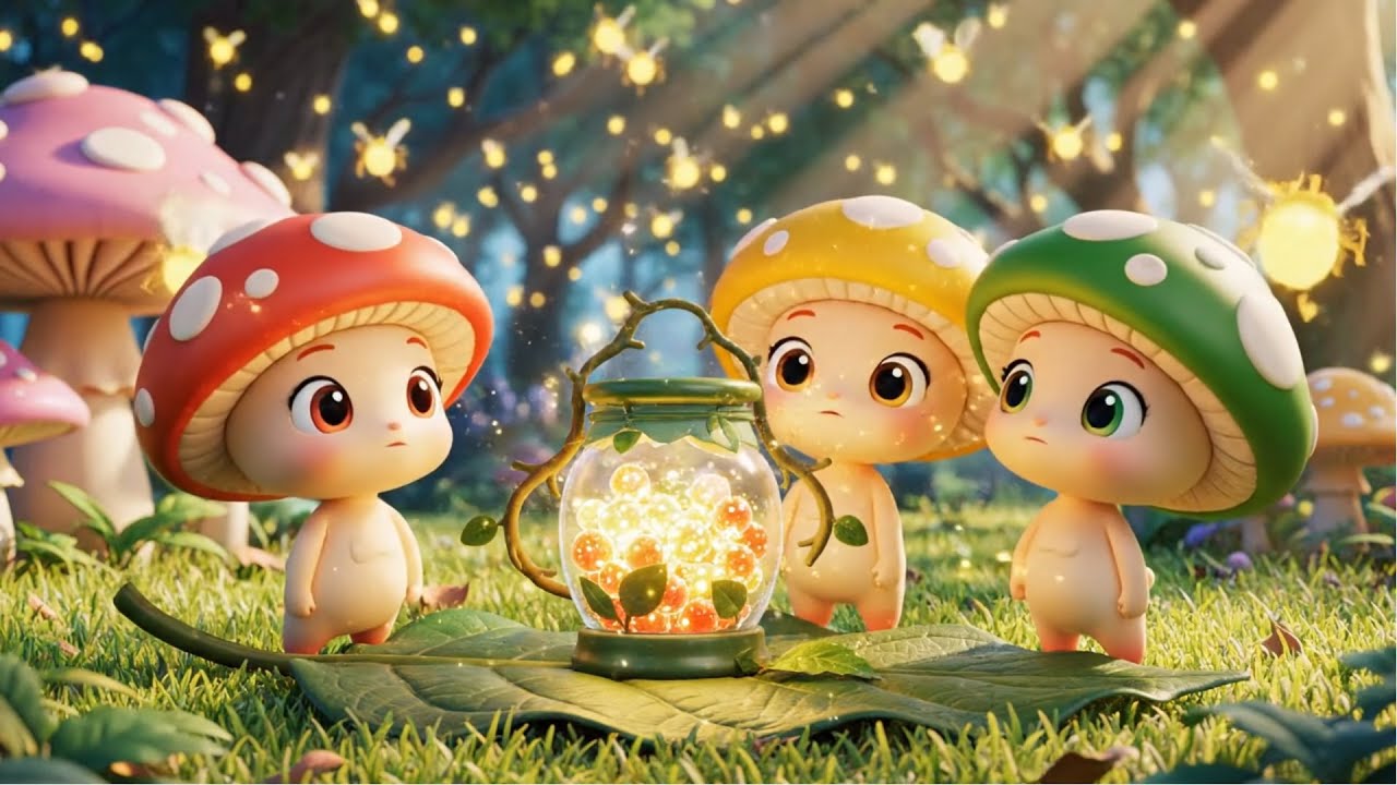 EP1: The Glowberry Lantern Mix‑Up | Baby Mushroom Kids 🍄✨ | Cozy Teamwork Story | Toddler Storytime