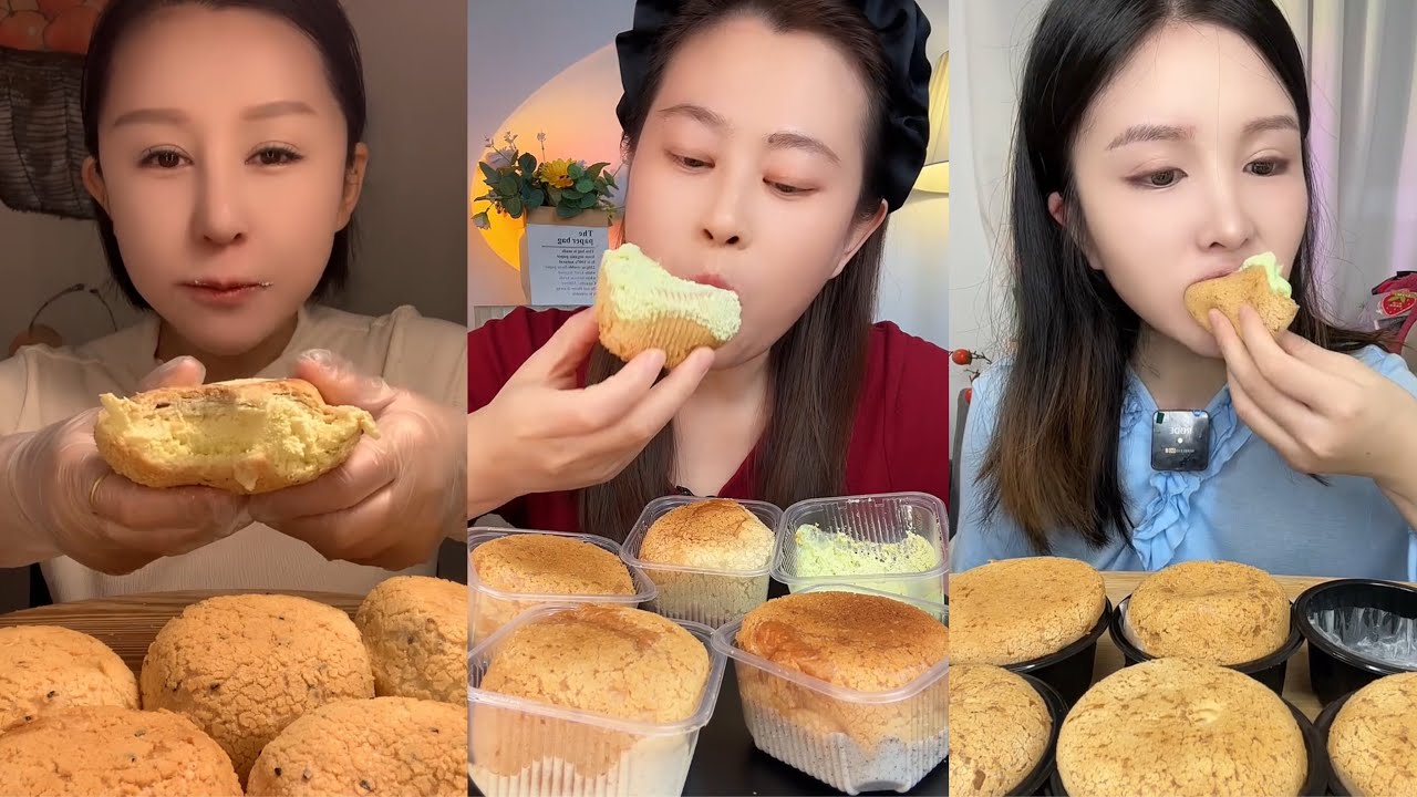 ASMR Bread & Pastry Mukbang | Eating Soft Buns & Sweet Desserts (No Talking)