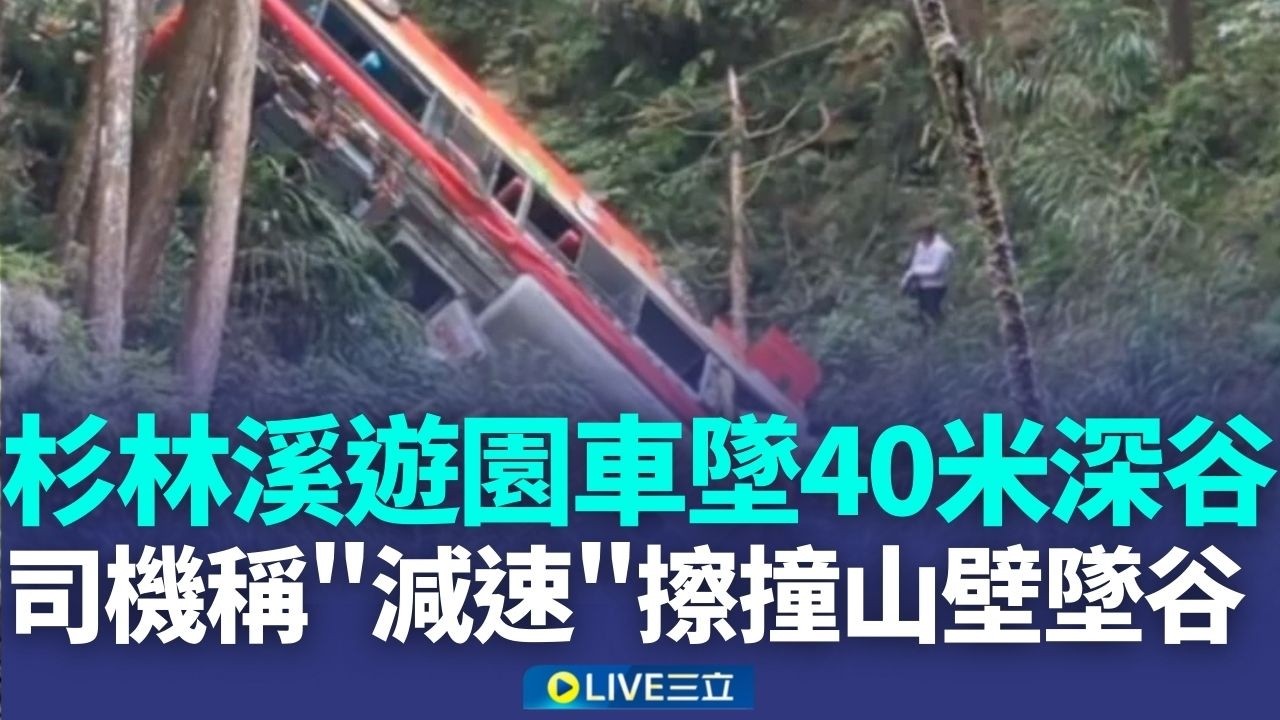 杉林溪遊園車墜40米深谷 司機.遊客1死7傷 遊園車疑過彎失控 司機稱