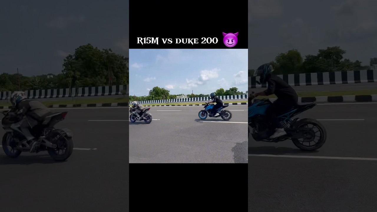 R15M V4 vs Duke 200 Bs6 drag race 😈 