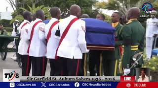 Sir Garfield Sobers' funeral procession arrives at Coral Ridge Memorial Gardens