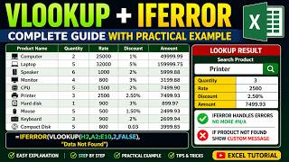 VLOOKUP + IFERROR in Excel | VLOOKUP + IFERROR कैसे Use करें | IFError + Vlookup in Excel in Hindi |