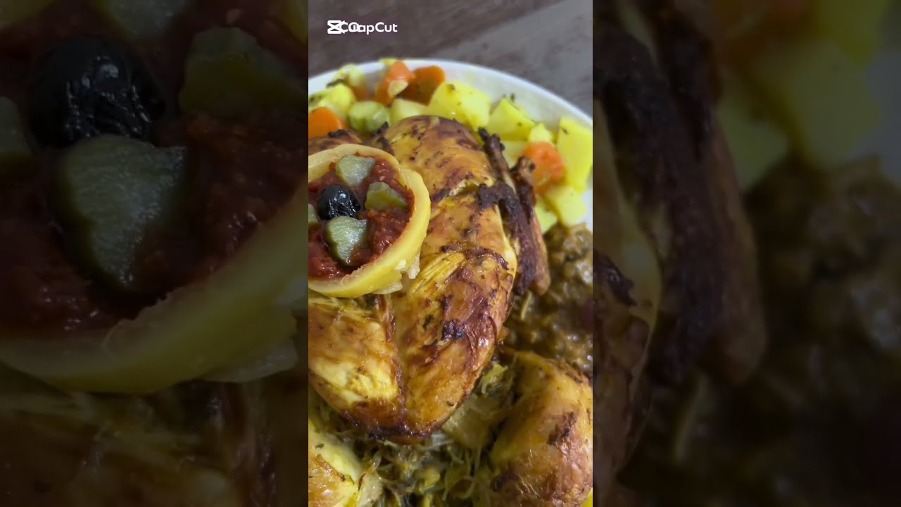 دجاج مبخر مرافق بالخضر