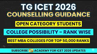 TOP MBA COLLEGES RANK WISE FOR OPEN CATEGORY TG ICET / IQ ACADEMY