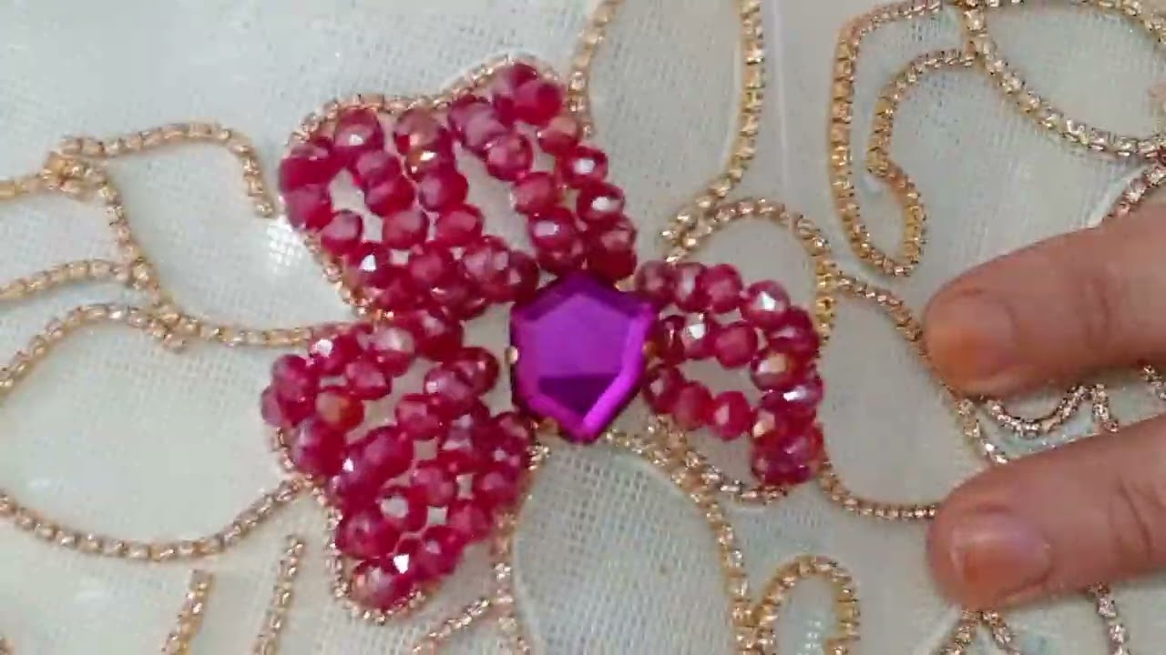 طريقة تعمار الوردات بالكريسطال الكبير والصغير