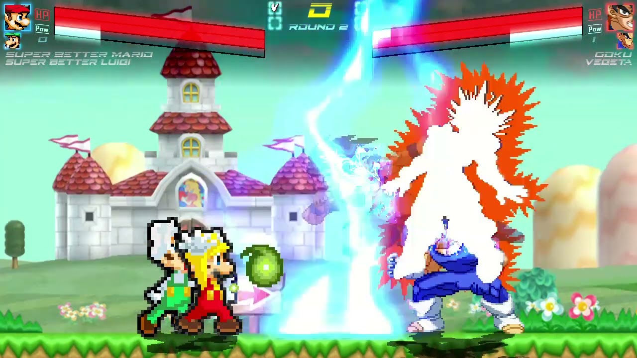 Mugen Request - Super Better Mario and Super Better Luigi VS Goku and Vegeta