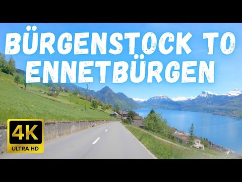 Driving in SWITZERLAND Bürgenstock to Ennetbürgen 4K