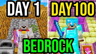 I Survived 100 Days In Minecraft Bedrock Edition!