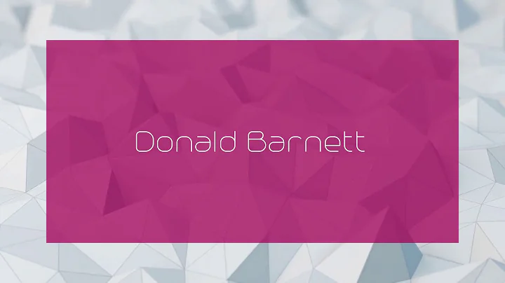 Donald Barnett - appearance