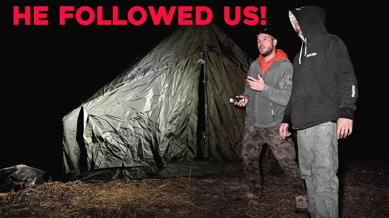 (WHAT I SAW OUTSIDE OUR TENT WAS TERRIFYING!) WE WERE FOLLOWED WHILE HOT TENT CAMPING IN THE WOODS
