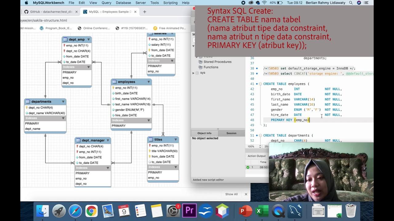 Sample Database Employees Belajar Syntax CREATE, SELECT, COUNT pada SQL Tutorial Berlian