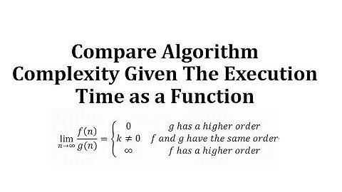 Compare la complejidad del algoritmo dado el tiempo de ejecución como función