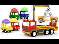 4 petites voitures: Comment transporter un tout-terrain cassé? Dessin animé en français.