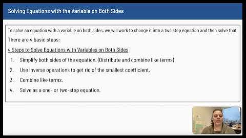 3.5a Solving Equations with the Variable on Both Sides VIDEO
