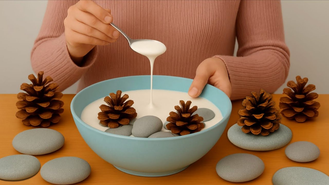 Mix Plaster, Pine Cones and Pebbles! ♻️ Look What I Made! 🥰 Genius DIY!