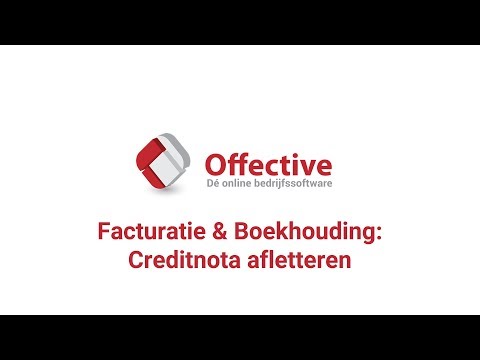 Offective | Facturatie & Boekhouding: Creditnota afletteren