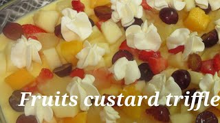 Fruit custard triffle |triffle | easy and quick triffle