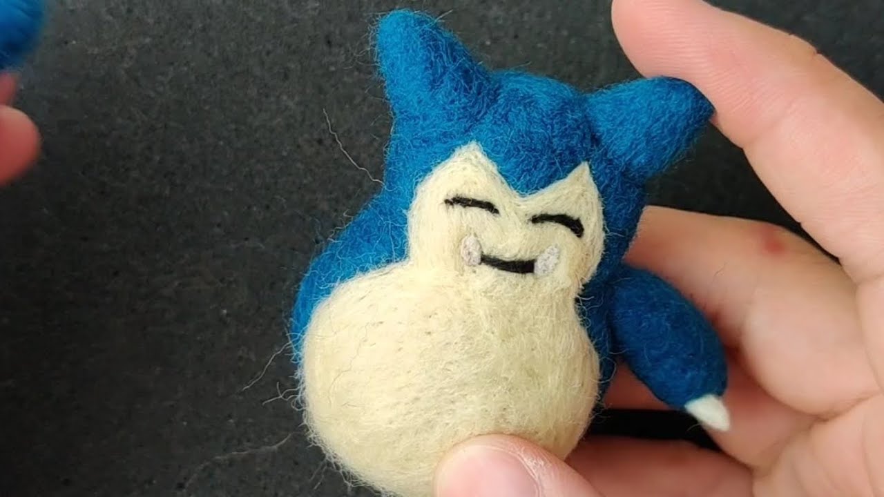 Snorlax Pokemon Needlefelted Figure - ASMR Sounds