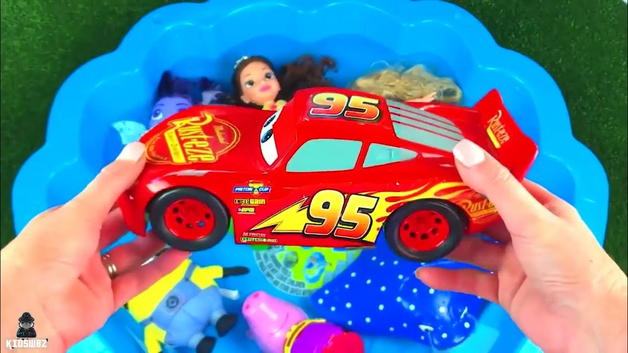 Learn Colors with Toys in Pool for Kids, Minions, Super Heroes, Disney