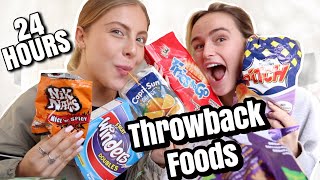 EATING OUR FAVOURITE CHILDHOOD FOODS FOR 24 HOURS!!! | Syd and Ell