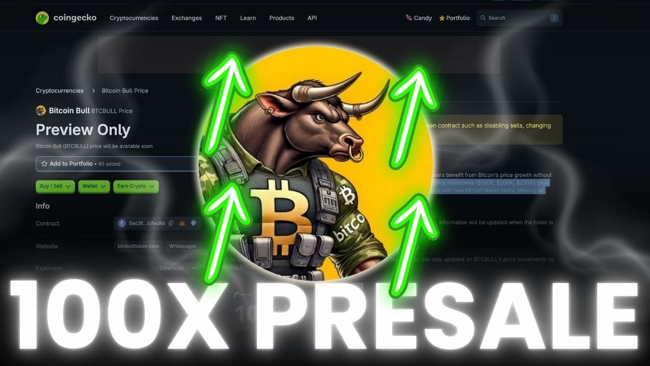 $BTC BULL IS THE NEXT 100X PRE SALE! (BUY NOW)