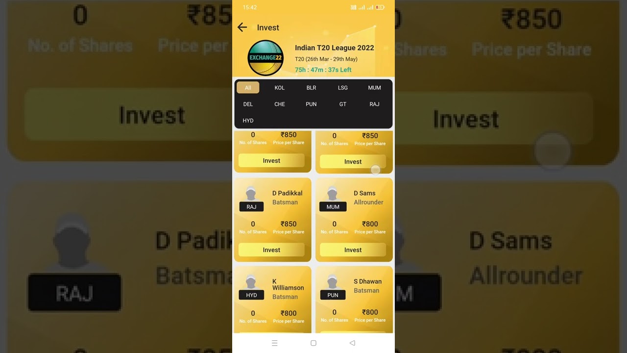 IPL 2022 CSK vs KKR Investing Picks Exchange 22 app