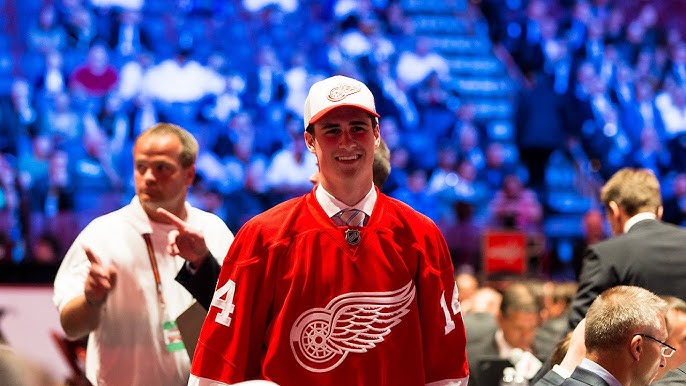 Nine former Red Wing captains honor Dylan Larkin in pregame ceremony 