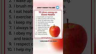 10 Lines on Good Habits | 10 Lines Essay on Good Habits | 10 Lines Essay Writing on Good Habits