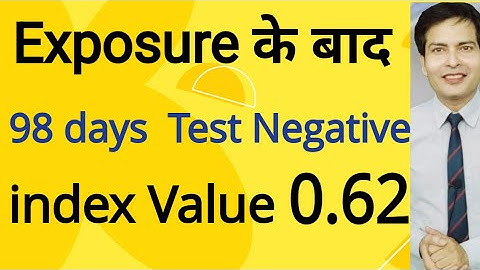 Exposure के 17 दिन 1 month 98 days Test Negative index value 0.62 के पास