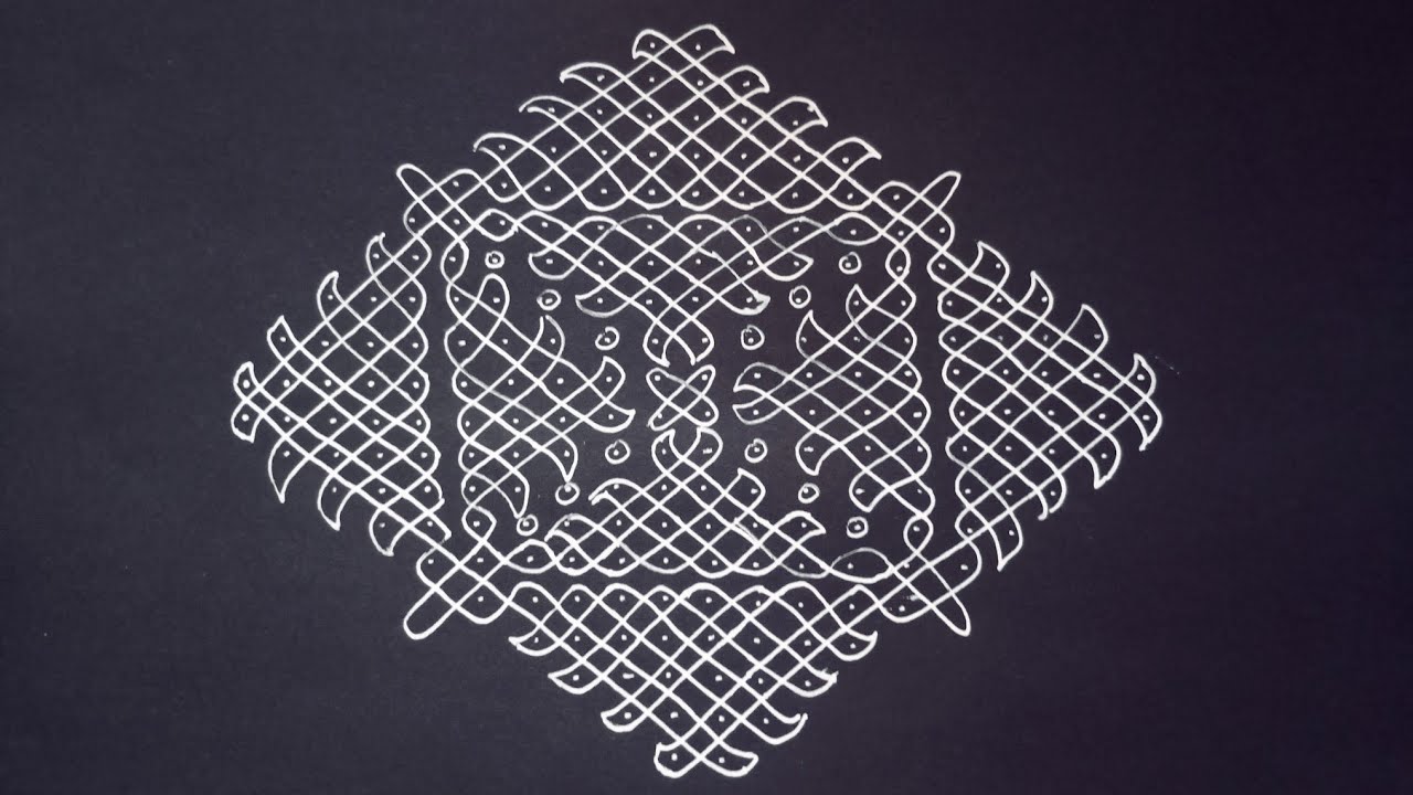 Elegant and unique 20-2 sikku kolam #music #muggulu #rangoli #kolam 