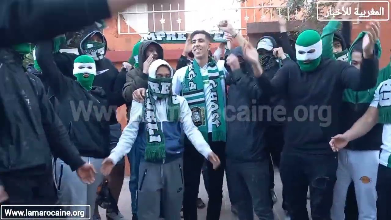 خريبكة: ULTRAS Green Ghost فيدال  جامي تخون. كان إستقبالها اسطوريا للاعب الفوسفاطي جواد ياميق