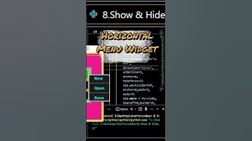 8. Show & Hide Horizontal Menu 👌 |  Python #tkinter #coding #python #shorts