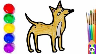 How To Draw a Cute Fox | рисуем лису для детей | Bolalar uchun tulki rasm chizish