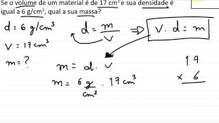 Calculando a massa por meio da densidade Calculando a massa por meio da densidade