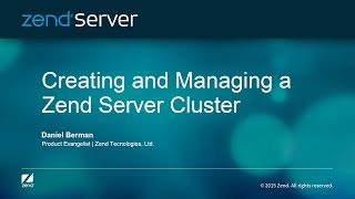Creating and Managing a Zend Server Cluster
