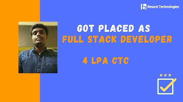 Besant Technologies Velachery Reviews | Gopalakrishnan Got Placed as Full Stack Developer 4Lac CTC