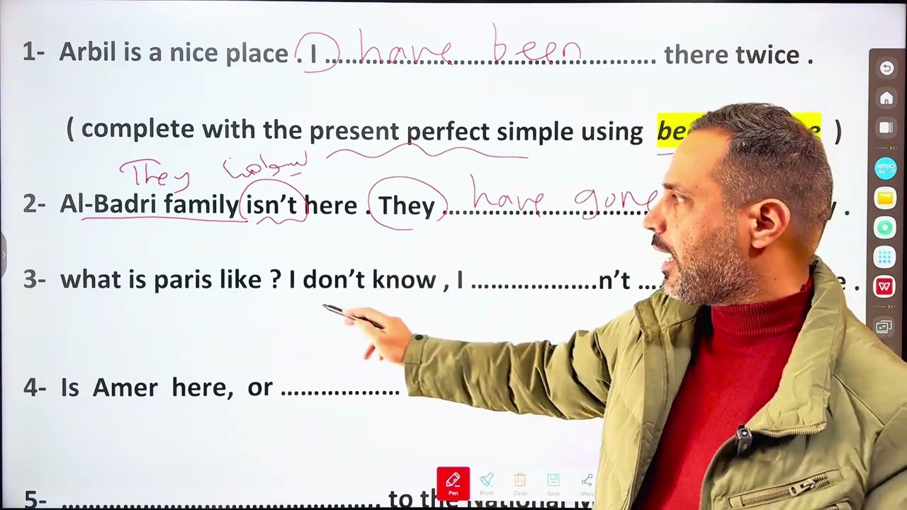 السادس الاعدادي Unit 5. كيف نستخدم الأفعال been $ gone. مع حل التمارين المهمة